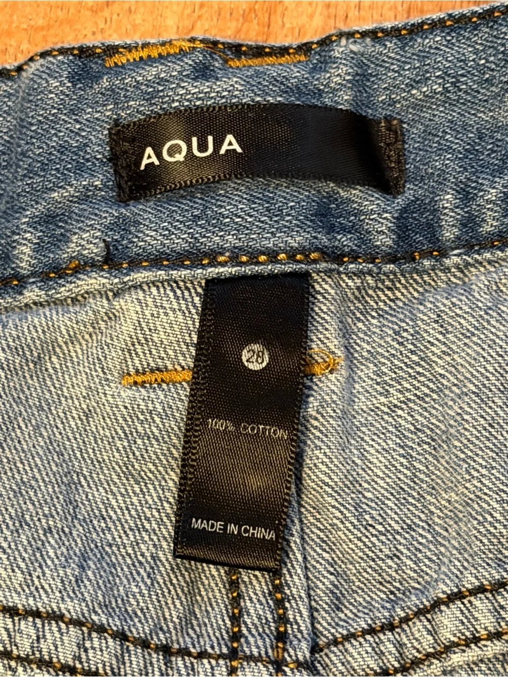 Aqua Light Blue Distressed Rolled-Hem Denim Shorts